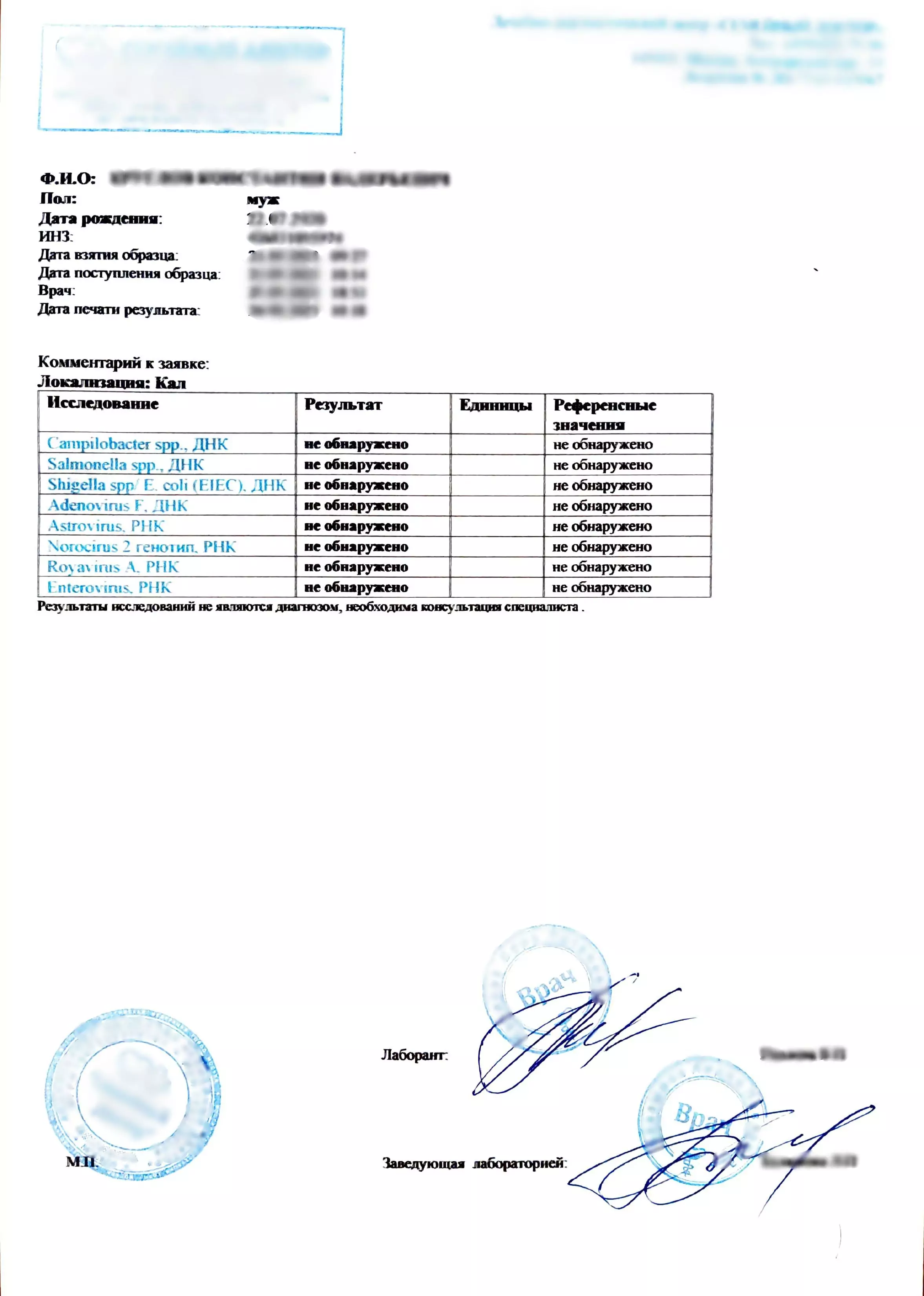 Купить анализ кала на кишечную группу